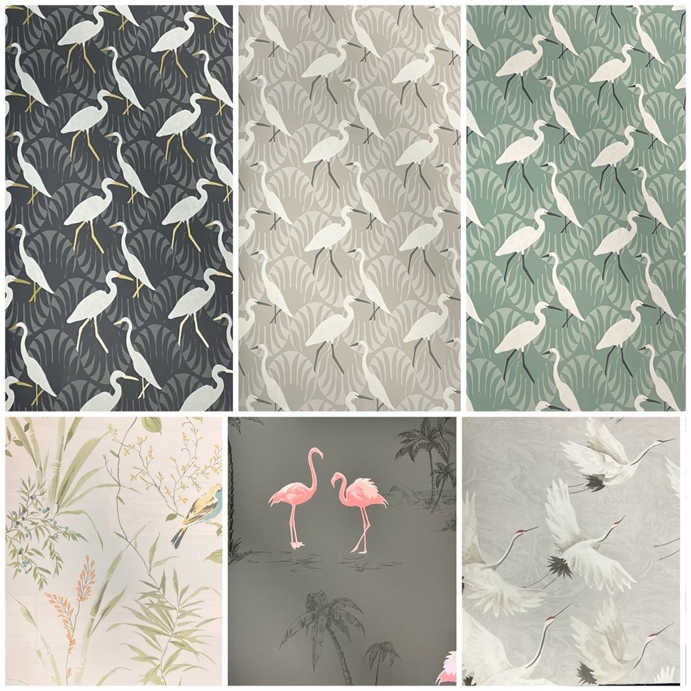 10 Large Birds in Nature-Inspired Arts & Crafts Wallpaper Sheets samples